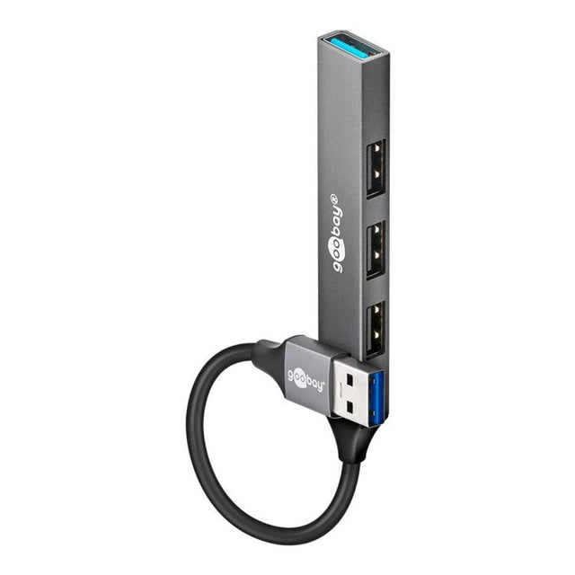 Goobay Slim 4-Port USB Hub Grey 74456