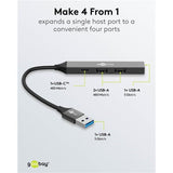 Goobay USB 3.2 Gen 1 Type-A 5000 Mbit/s Interface Hub Light Grey 74458