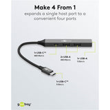 Goobay USB 3.2 Gen 1 Type-C 5000 Mbit/s Interface Hub Light Grey 74459