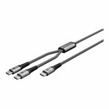 Goobay 1.5m USB-C Textile 60W PD Cable Black and Grey 75739