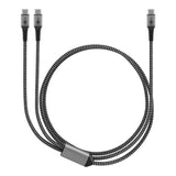Goobay 1.5m USB-C Textile 60W PD Cable Black and Grey 75739