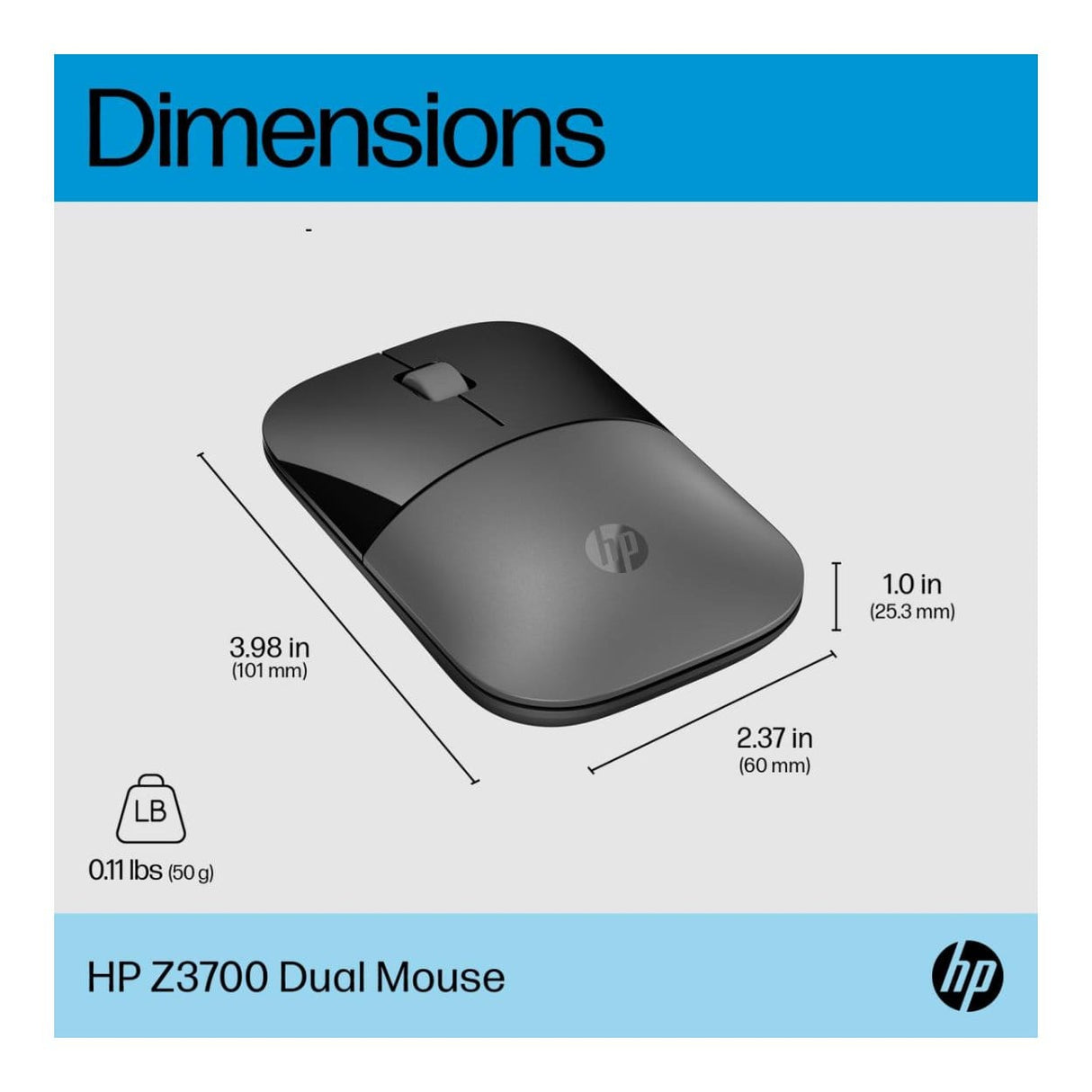 HP Z3700 Dual Silver Mouse 758A9AA