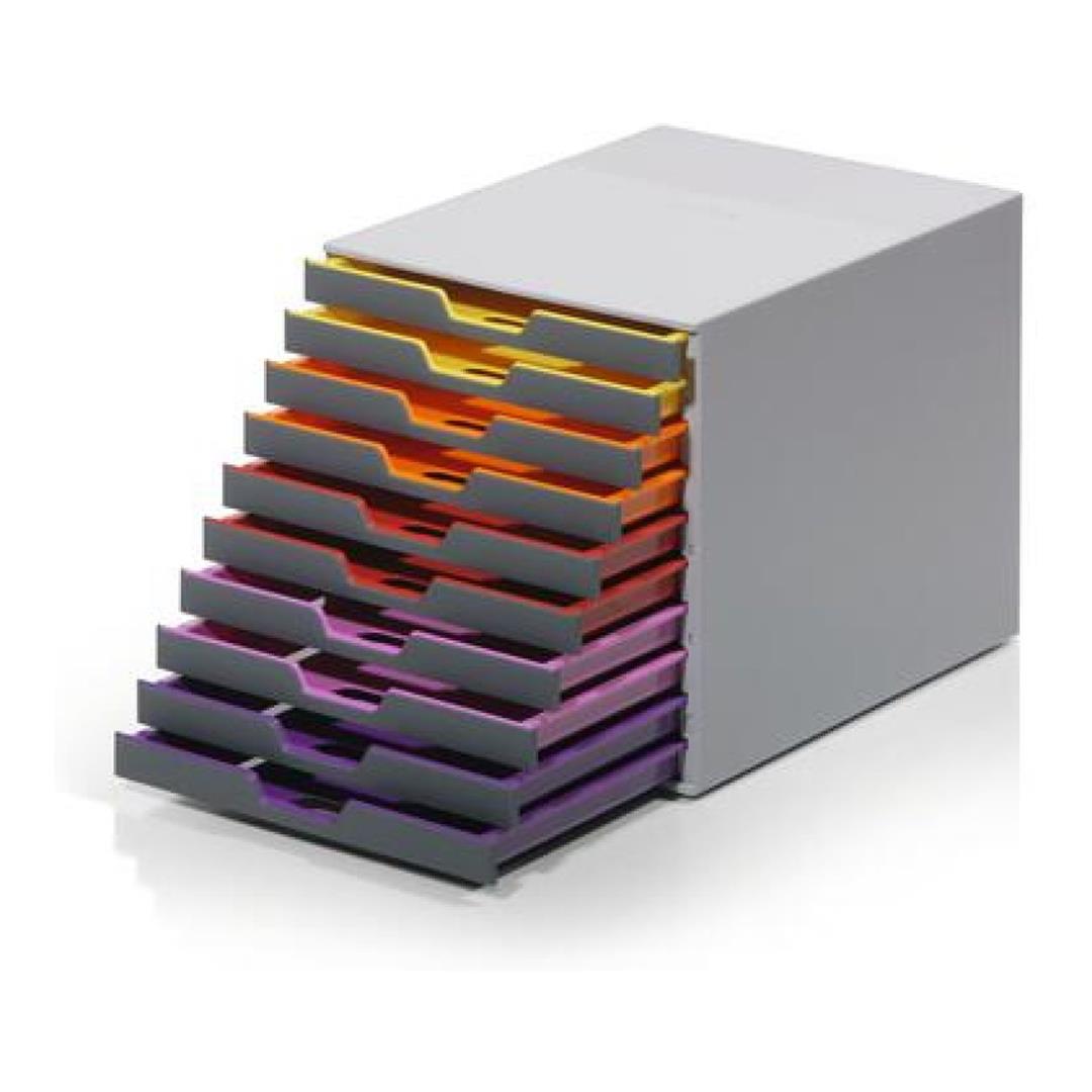 Durable Varicolor 10 Drawer Desktop Storage Box Grey 761027