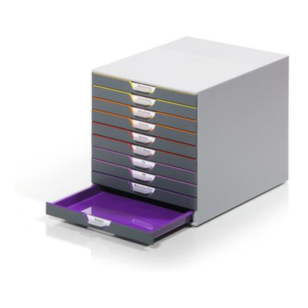 Durable Varicolor 10 Drawer Desktop Storage Box Grey 761027