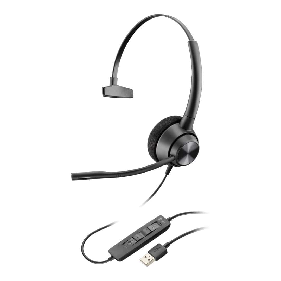 Poly EncorePro 310 Monaural USB-A Headset TAA 767G1AA