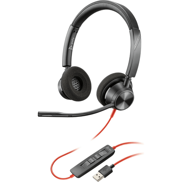 Poly Blackwire 3320 Microsoft Teams Certified USB-A Headset 76J17AA