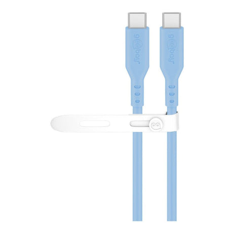 Goobay 1.5m USB-C to USB-C Silicone Charging Cable Blue 77741