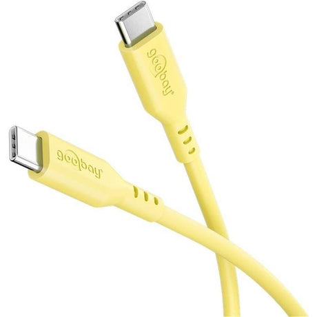 Goobay 1.5m USB-C to USB-C Silicone Charging Cable Yellow 77742