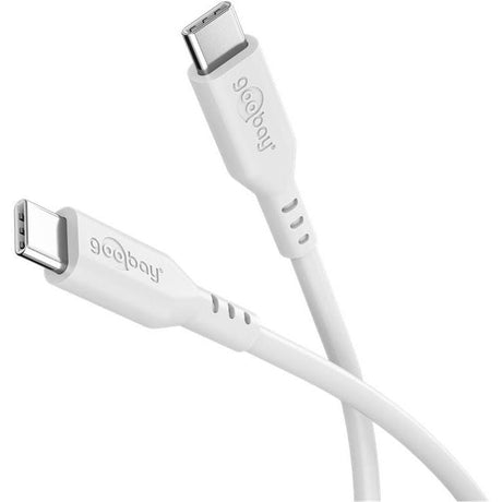 Goobay 1.5m USB-C to USB-C Silicone Charging Cable White 77743