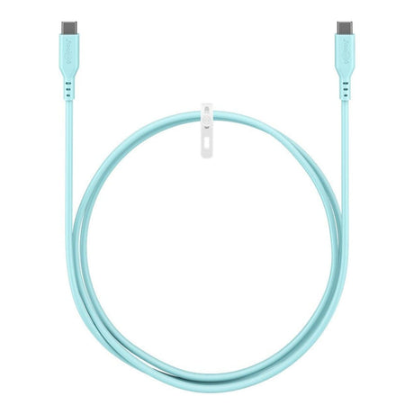 Goobay 1.5m USB-C to USB-C Silicone Charging Cable Turquoise 77744