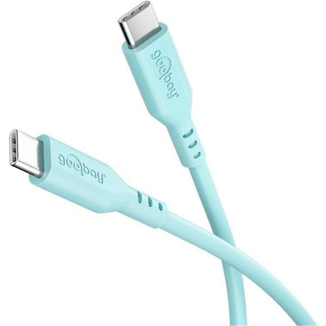 Goobay 1.5m USB-C to USB-C Silicone Charging Cable Turquoise 77744