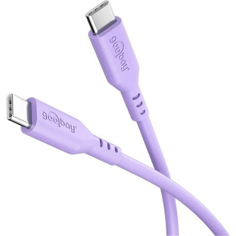 Goobay 1.5m USB-C to USB-C Silicone Charging Cable Purple 77745