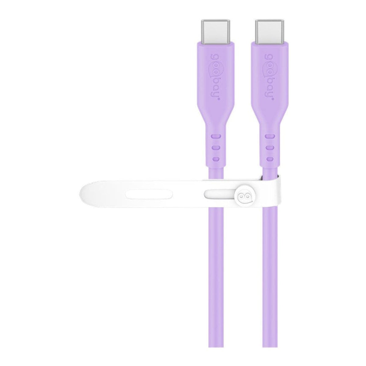 Goobay 1.5m USB-C to USB-C Silicone Charging Cable Purple 77745