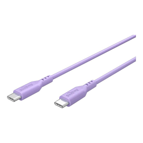 Goobay 1.5m USB-C to USB-C Silicone Charging Cable Purple 77745