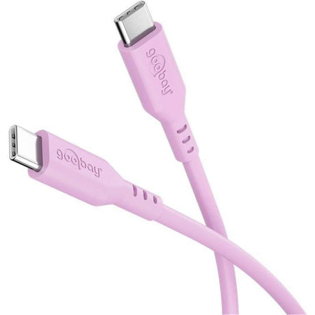 Goobay 1.5m USB-C to USB-C Silicone Charging Cable Pink 77746