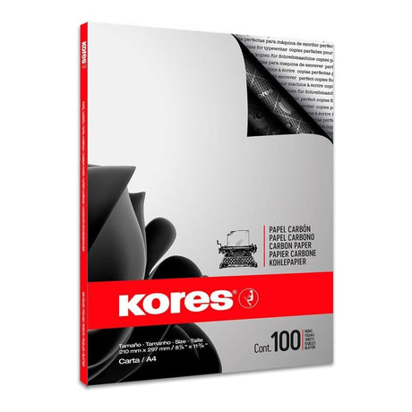 Kores A4 Carbon Paper Box of 100 Sheets Black 78492