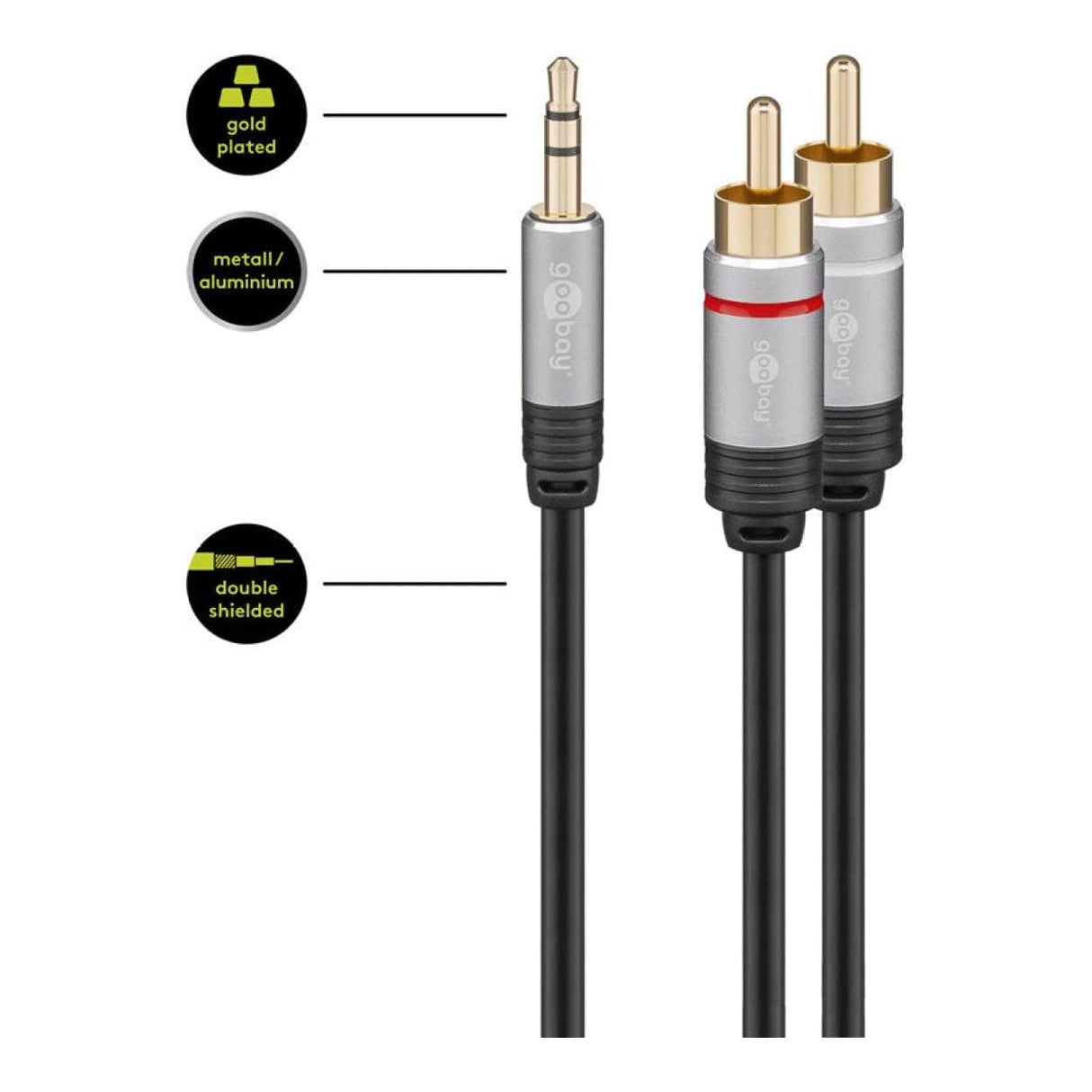 Goobay 1.5m 3.5mm Jack to RCA Audio Adapter Cable 78579