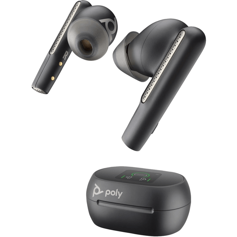 Poly Voyager Free 60+ UC M Carbon Black Earbuds with Touchscreen Charge Case 7Y8G9AA