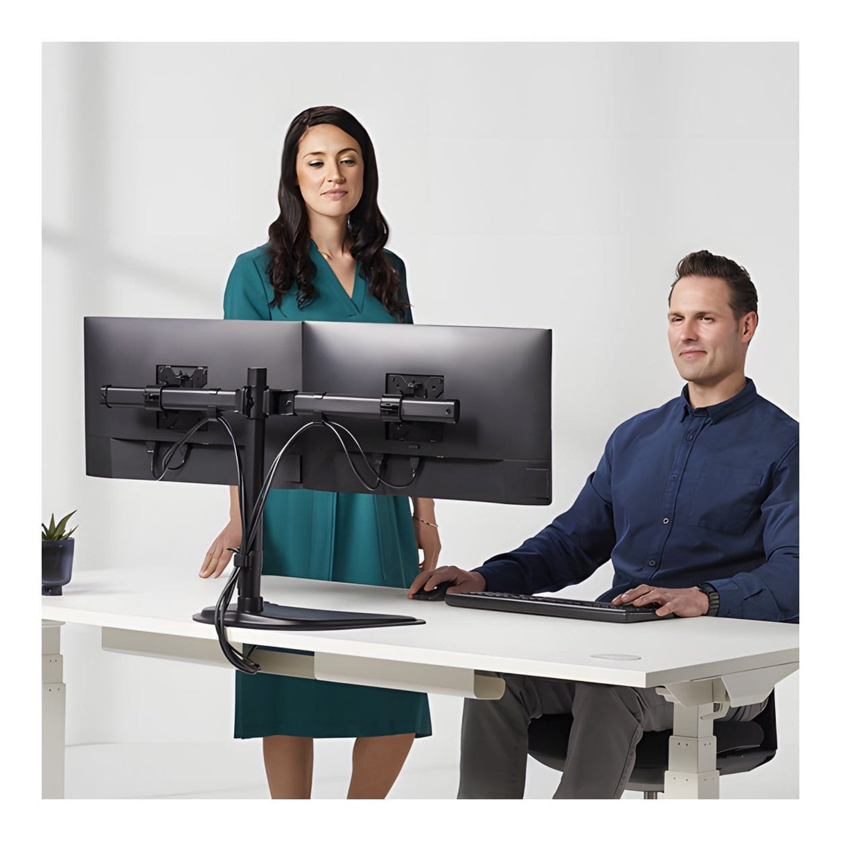 Fellowes Professional Series Freestanding Dual Horizontal Monitor Arm 8043701