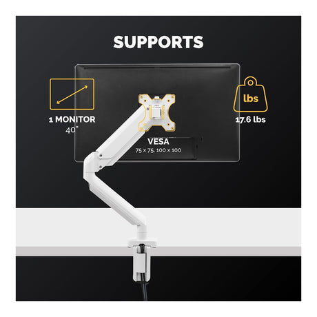 Fellowes Platinum Series 40-inch Desk Mount Monitor Arm White 8056201