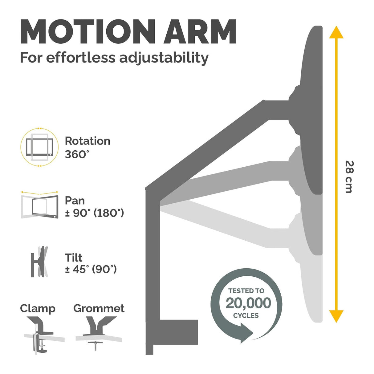 Fellowes Platinum Series 40-inch Dual Desk Monitor Arm White 8056301