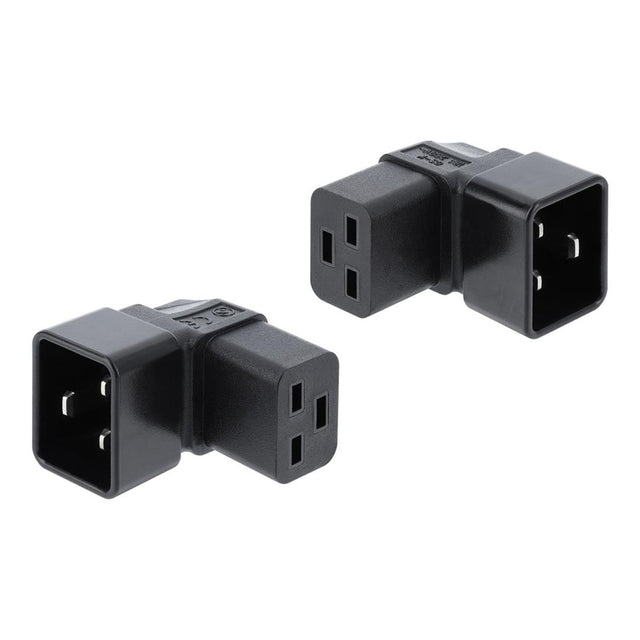 Delock 16A 250V IEC C20 Male to C19 Female 90 Degree Power Adapter 80658
