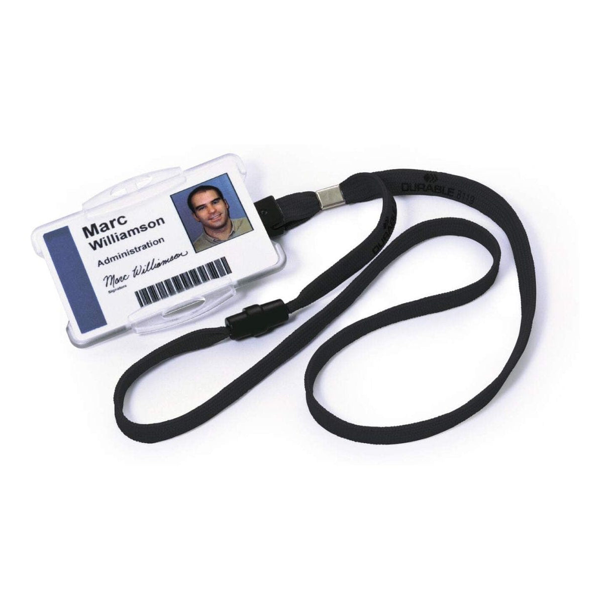 Durable Textile Lanyard 10 with Plastic Clip 10-pack Black 811901