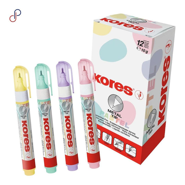 Kores Pastel Correction Pen 10m/g 12-pack 83303