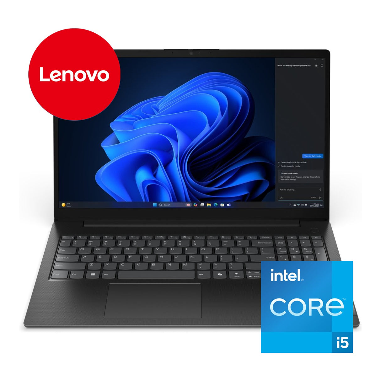 Lenovo V15 15.6-inch Intel Core i5-13420H Win 11 Home Laptop and Backpack & Wireless Mouse Bundle