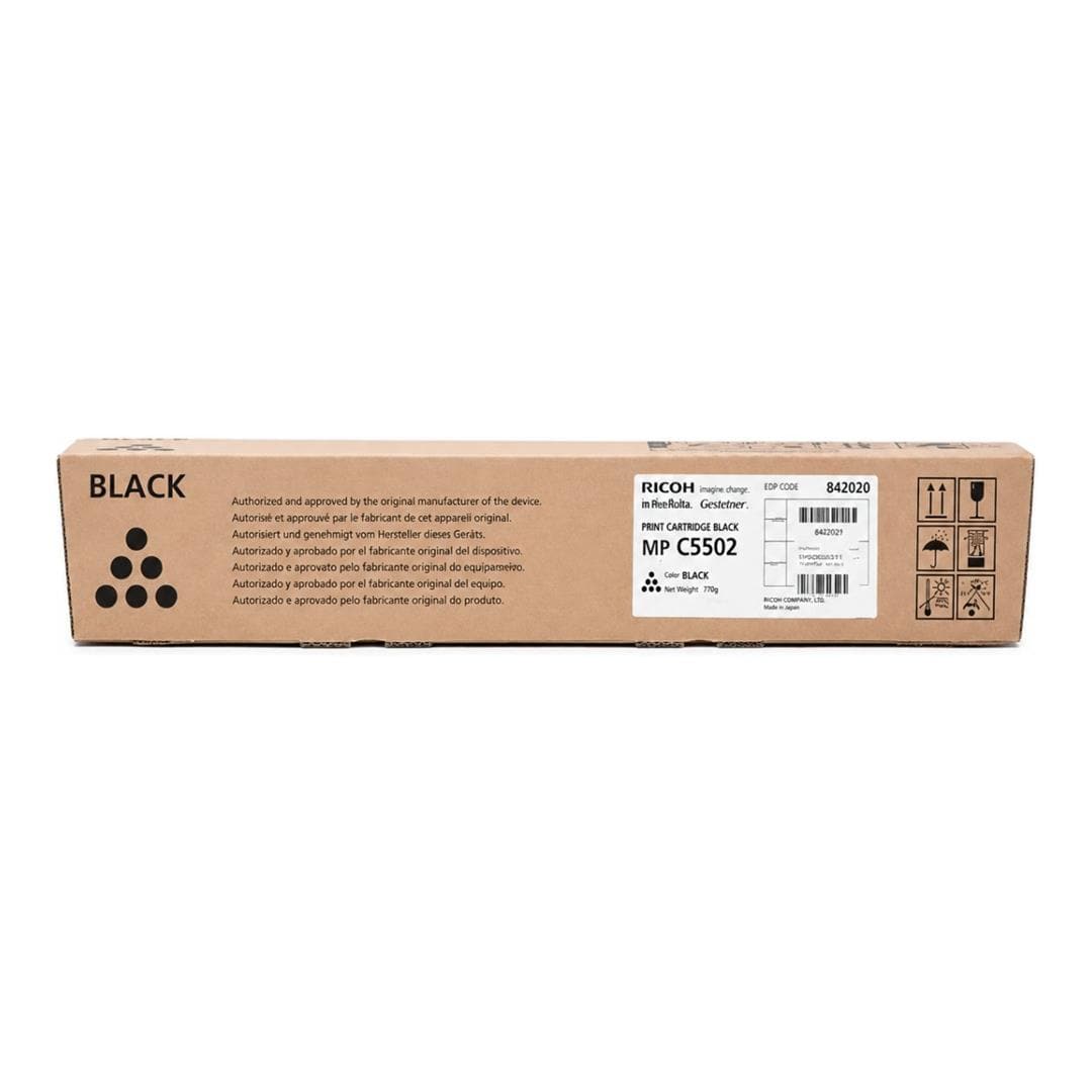 Ricoh MP C4502 MP C5502 Black Toner Cartridge 31,000 Pages Original 842020 Single-pack