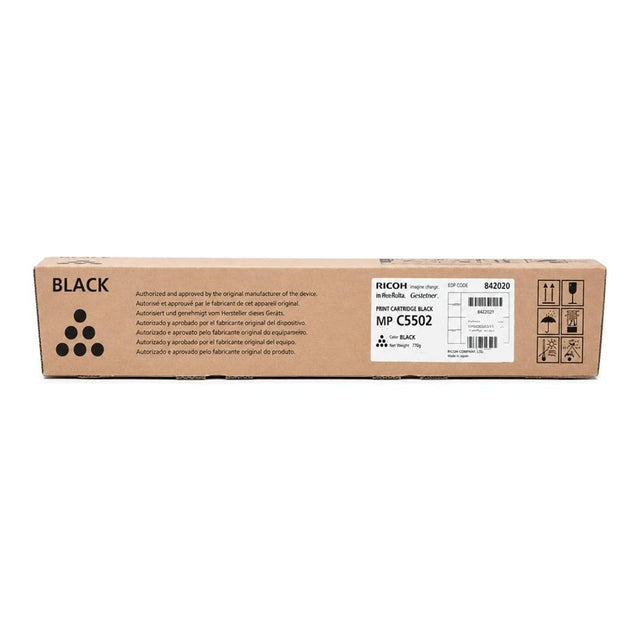 Ricoh MP C4502 MP C5502 Black Toner Cartridge 31,000 Pages Original 842020 Single-pack