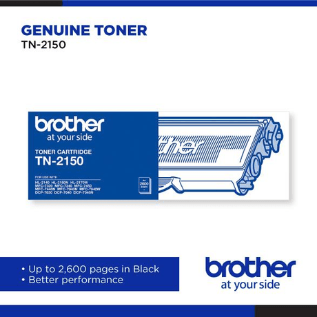 Brother TN-2150 Black Toner Cartridge 2600-pages Original 84XXD100106 Single-pack
