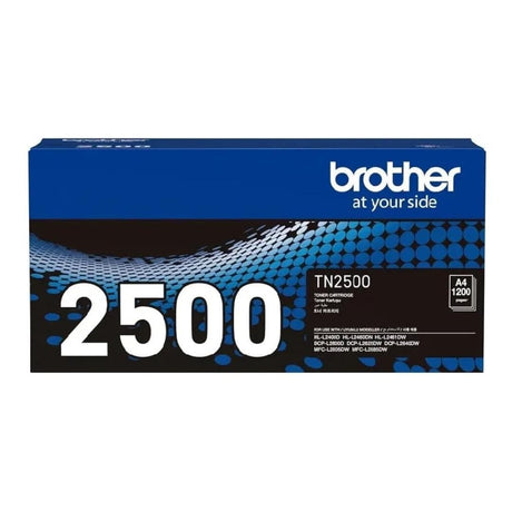 Brother TN-2500 Black Toner Cartridge 1,200 Pages Original 84XXM100141 Single-pack