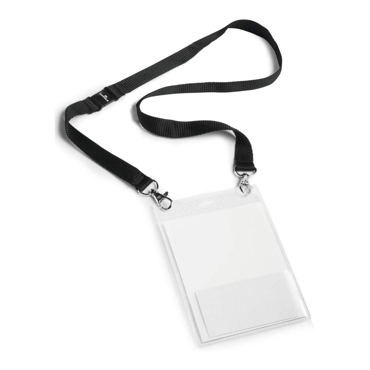 Durable Name Bagde A6 With Textile Lanyard Complete Kit 10-pack 852501