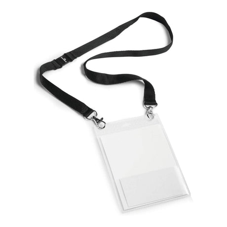 Durable Name Bagde A6 With Textile Lanyard Complete Kit 10-pack 852501