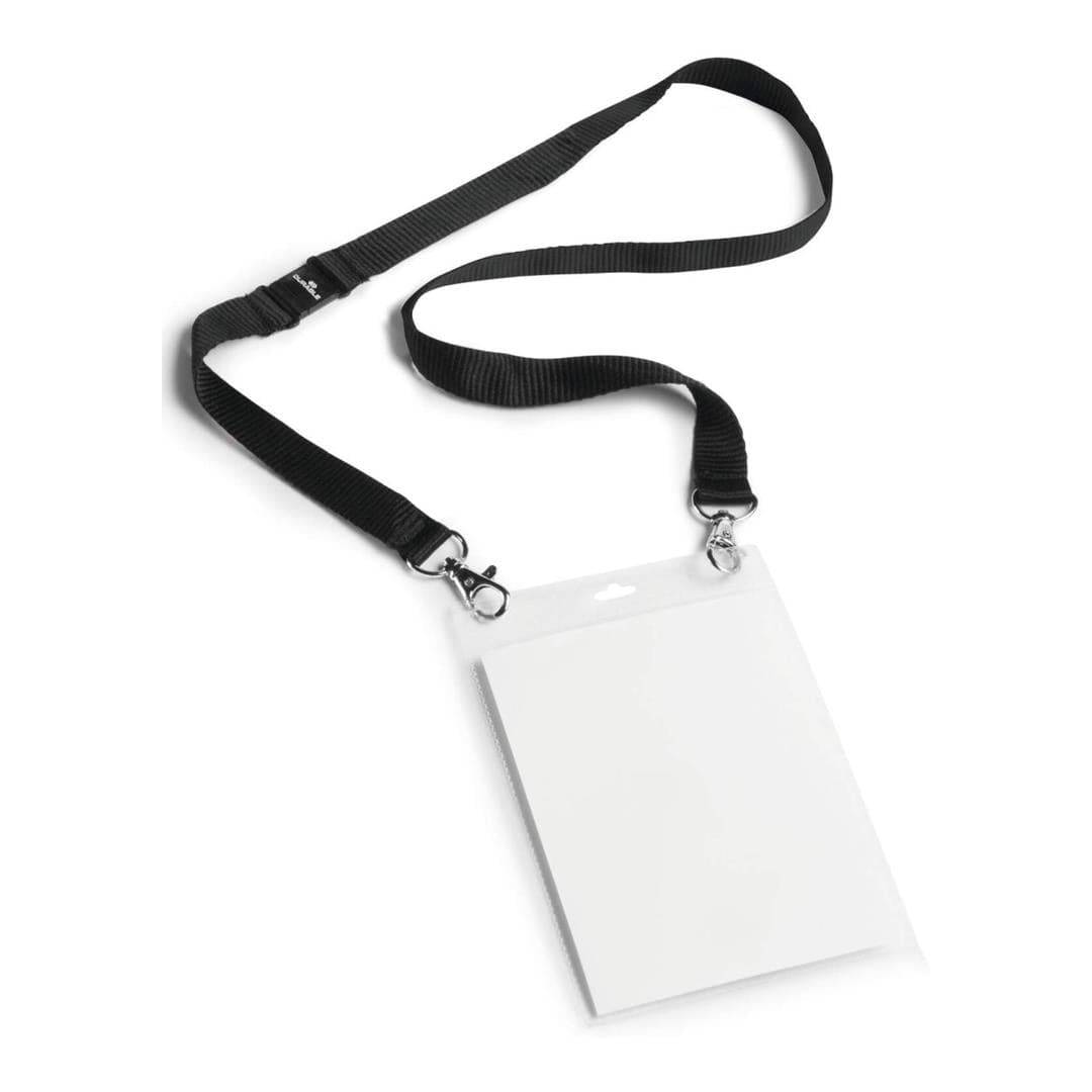 Durable Name Bagde A6 With Textile Lanyard Complete Kit 10-pack 852501