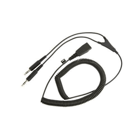 Jabra Coiled QD PC Cord with Dual 3.5mm Jack 8734-59