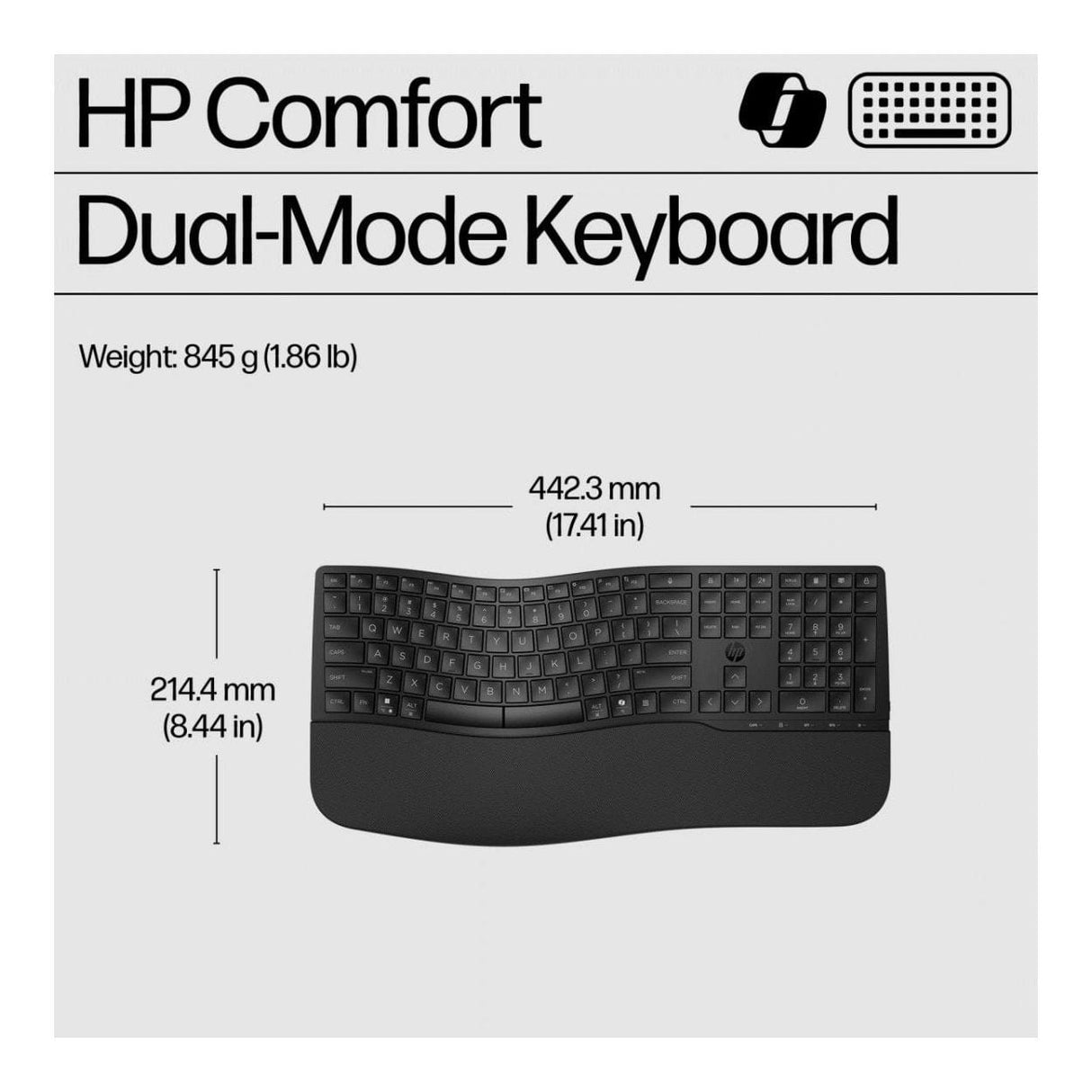HP 685 Comfort Dual-Mode Keyboard Black 8T6L9UT