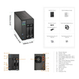 Asustor AS6702T LOCKERSTOR 2 Gen2 2-Bay NAS Enclosure 90-AS6702T00-MD30