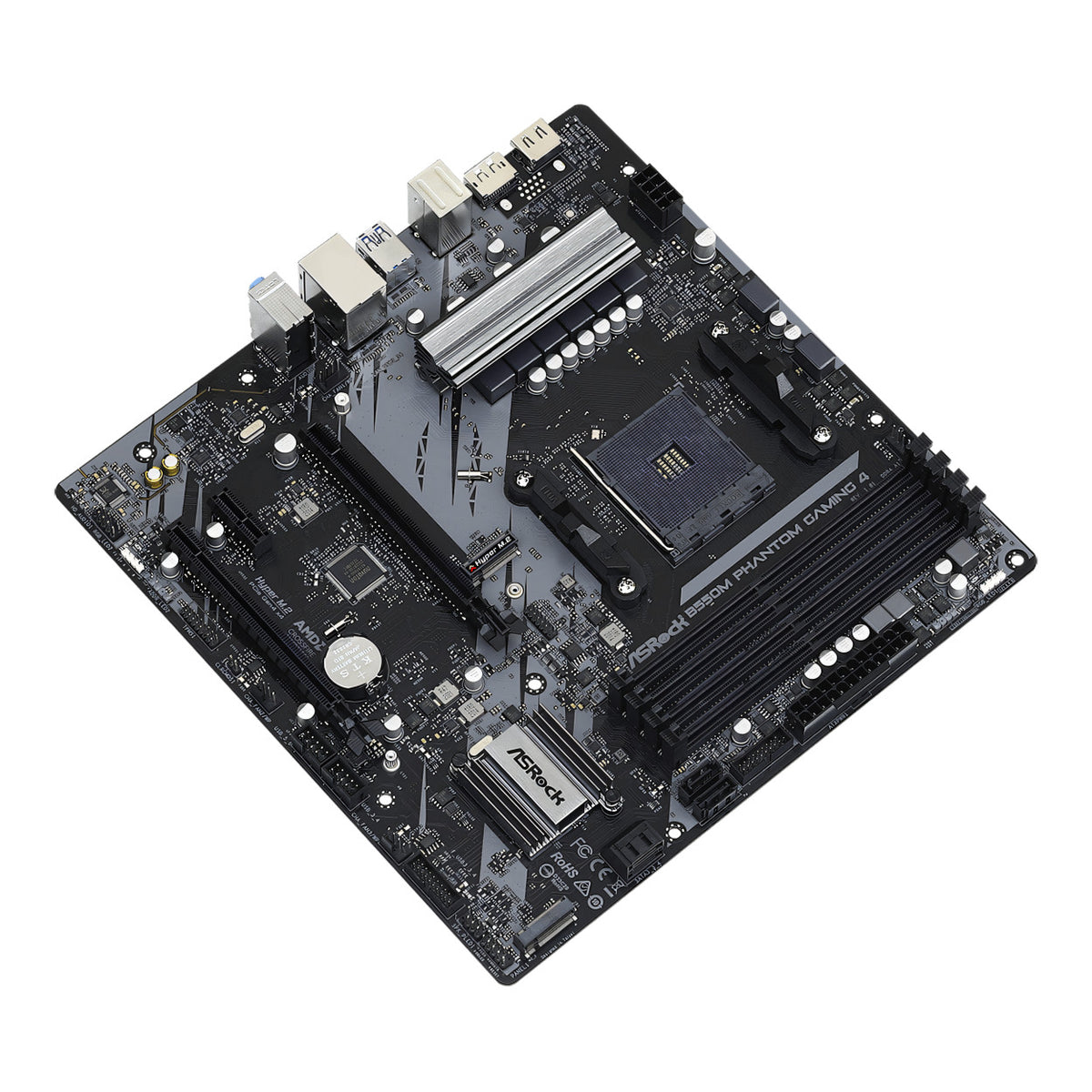 ASRock B550M Phantom Gaming 4 AMD Socket AM4 micro ATX Motherboard 90-MXBE90-A0UAYZ