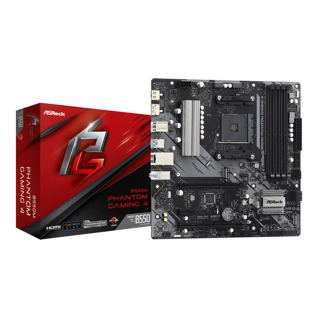ASRock B550M Phantom Gaming 4 AMD Socket AM4 micro ATX Motherboard 90-MXBE90-A0UAYZ