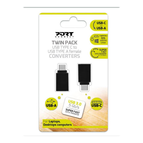 Port Designs Type-A to Type-C USB Converter 2-pack 900142