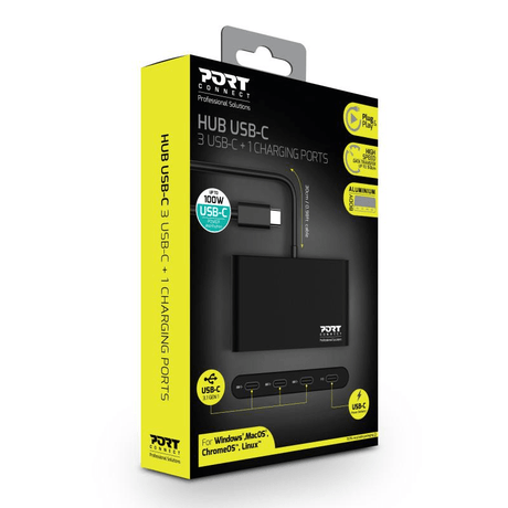 Port Designs USB Type-C 5000 Mbit/s Interface Hub Black 900147