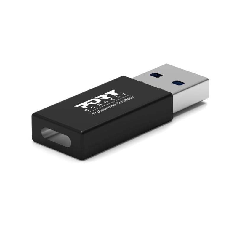 Port Designs Cable Gender Changer USB-A to USB-C 2-pack Black 900154
