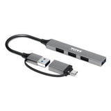 Port Designs 4-ports 480 Mbps Slim Multi USB Hub Silver 900160