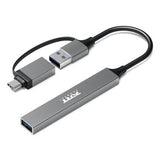 Port Designs 4-ports 480 Mbps Slim Multi USB Hub Silver 900160