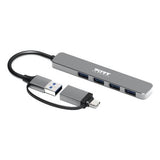 Port Designs 4-ports 5Gbps Multi USB Hub Silver 900161