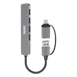 Port Designs 4-ports 5Gbps Multi USB Hub Silver 900161