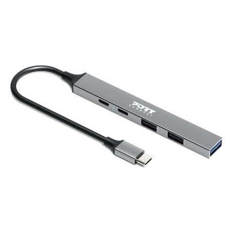 Port Designs 100W 5Gbps 4-port Multi USB-C Hub Silver 900163