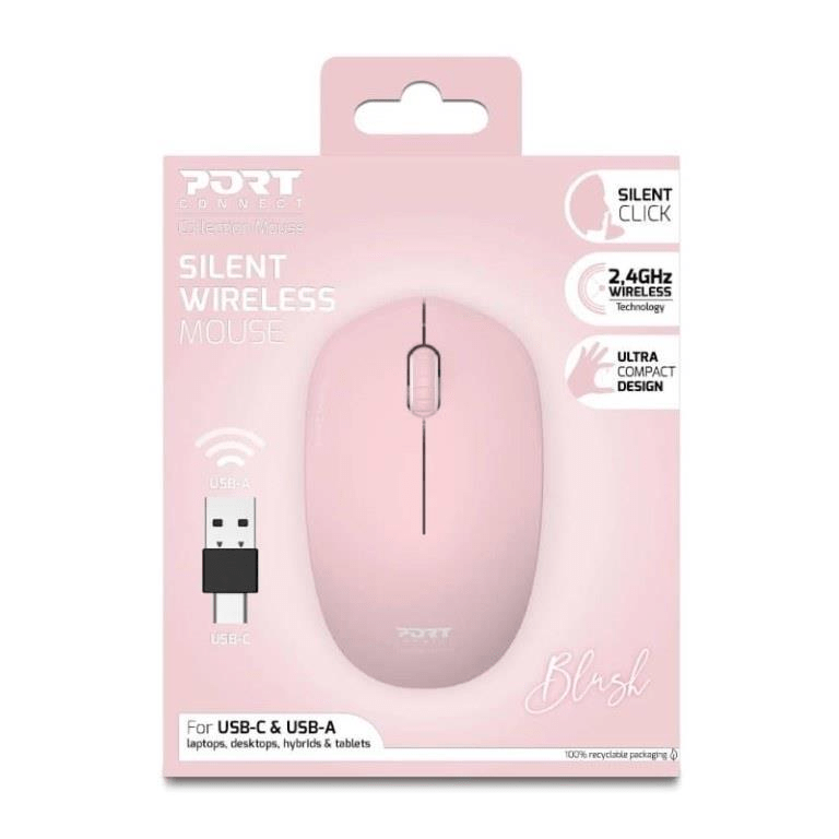 Port Designs 900541 Wireless Mouse Blush
